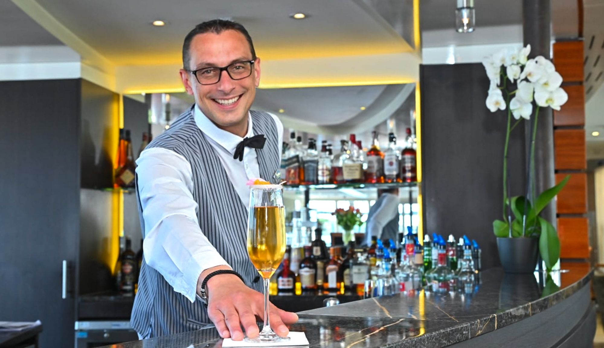 Bartender on-board AmaWaterways