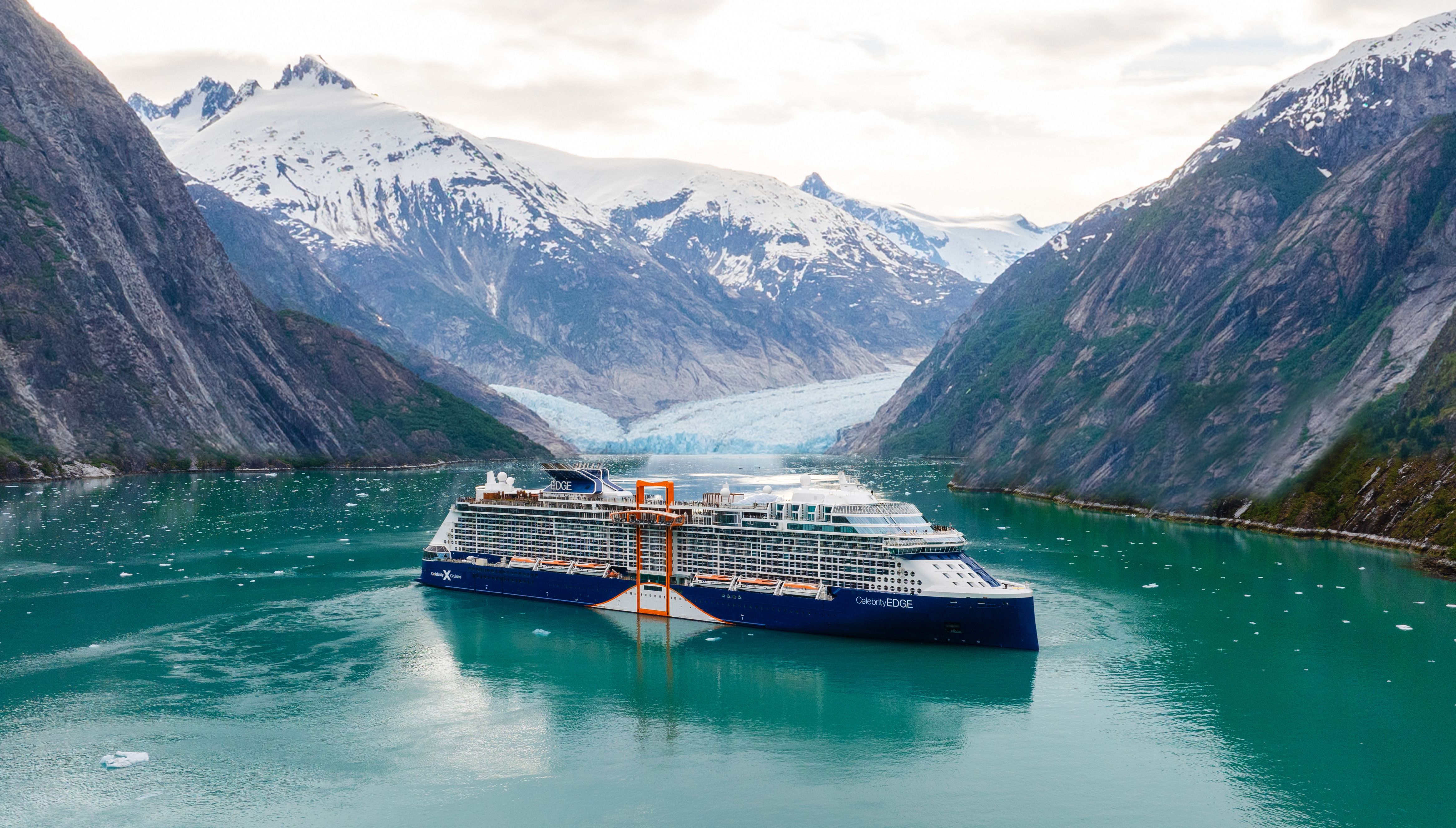 Celebrity Edge at the Dawes Glacier