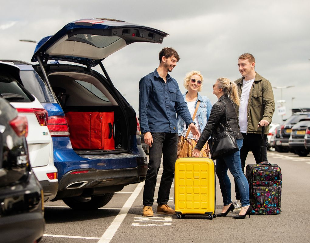 Family parking at airport