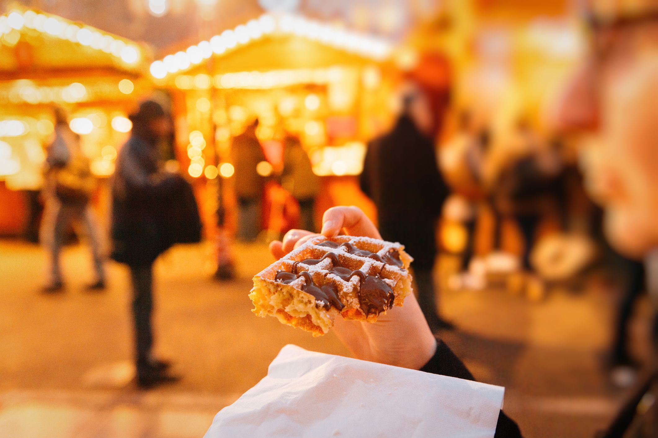 christmas market waffles