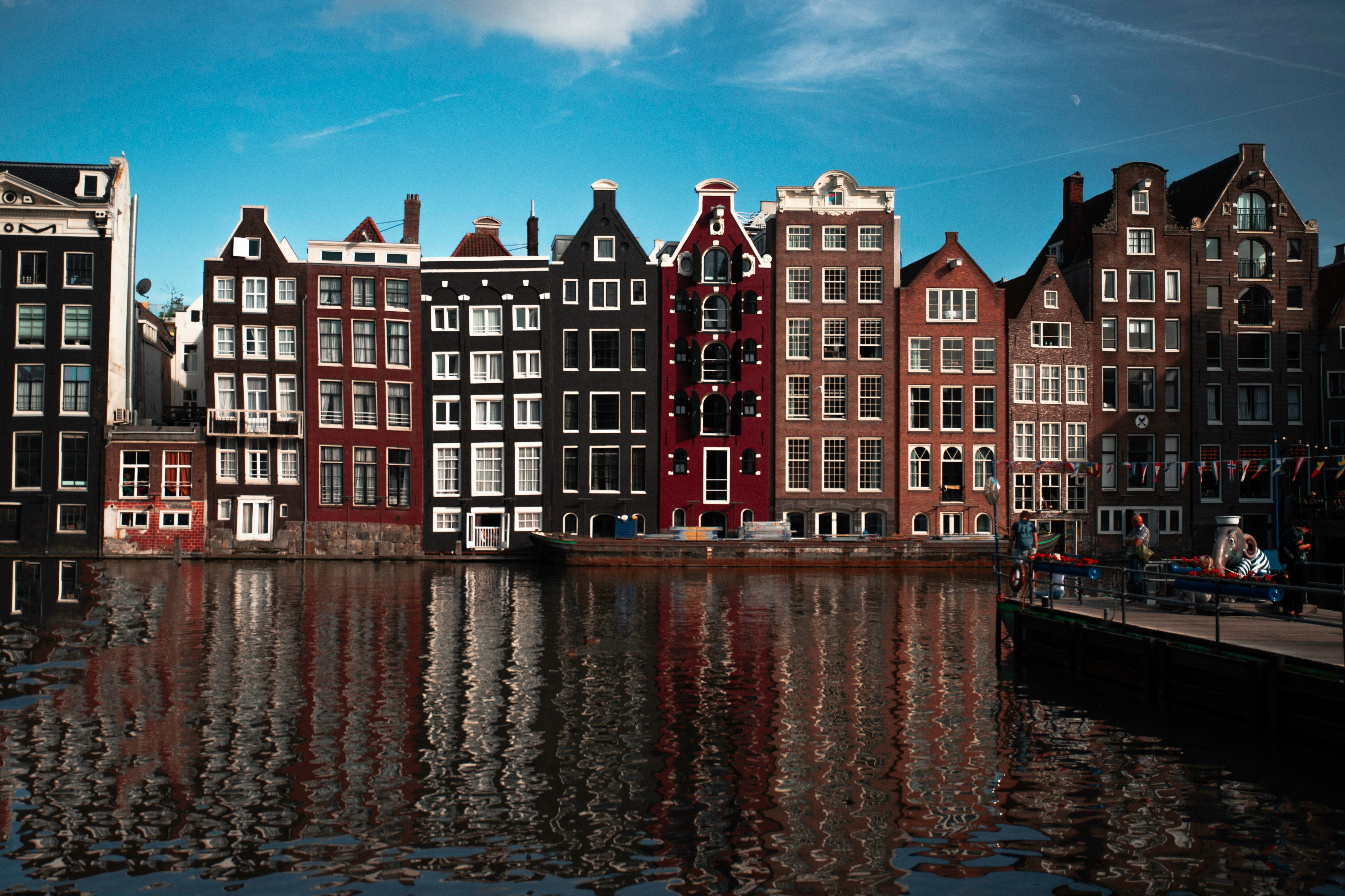 Houses alongside Amsterdam canal